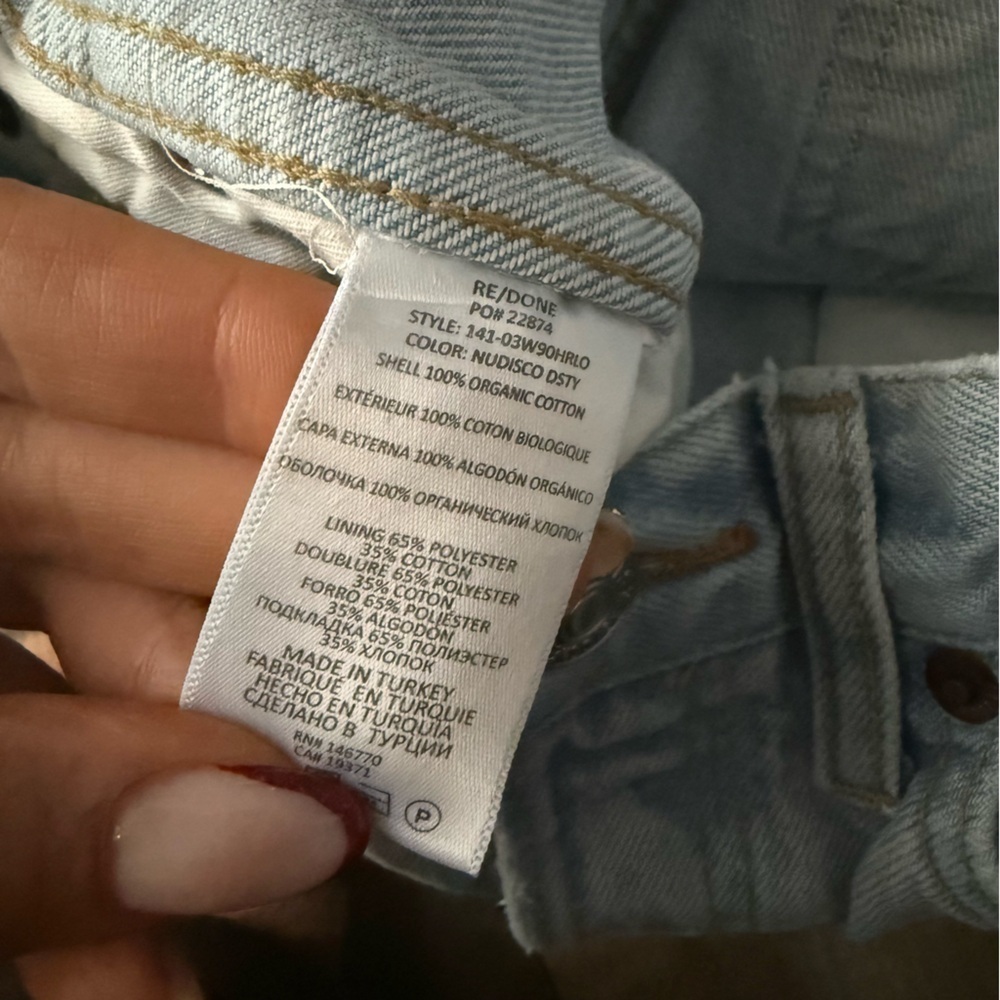 Re/Done Light Wash Distressed Straight-Leg Jeans - Picture 8 of 9